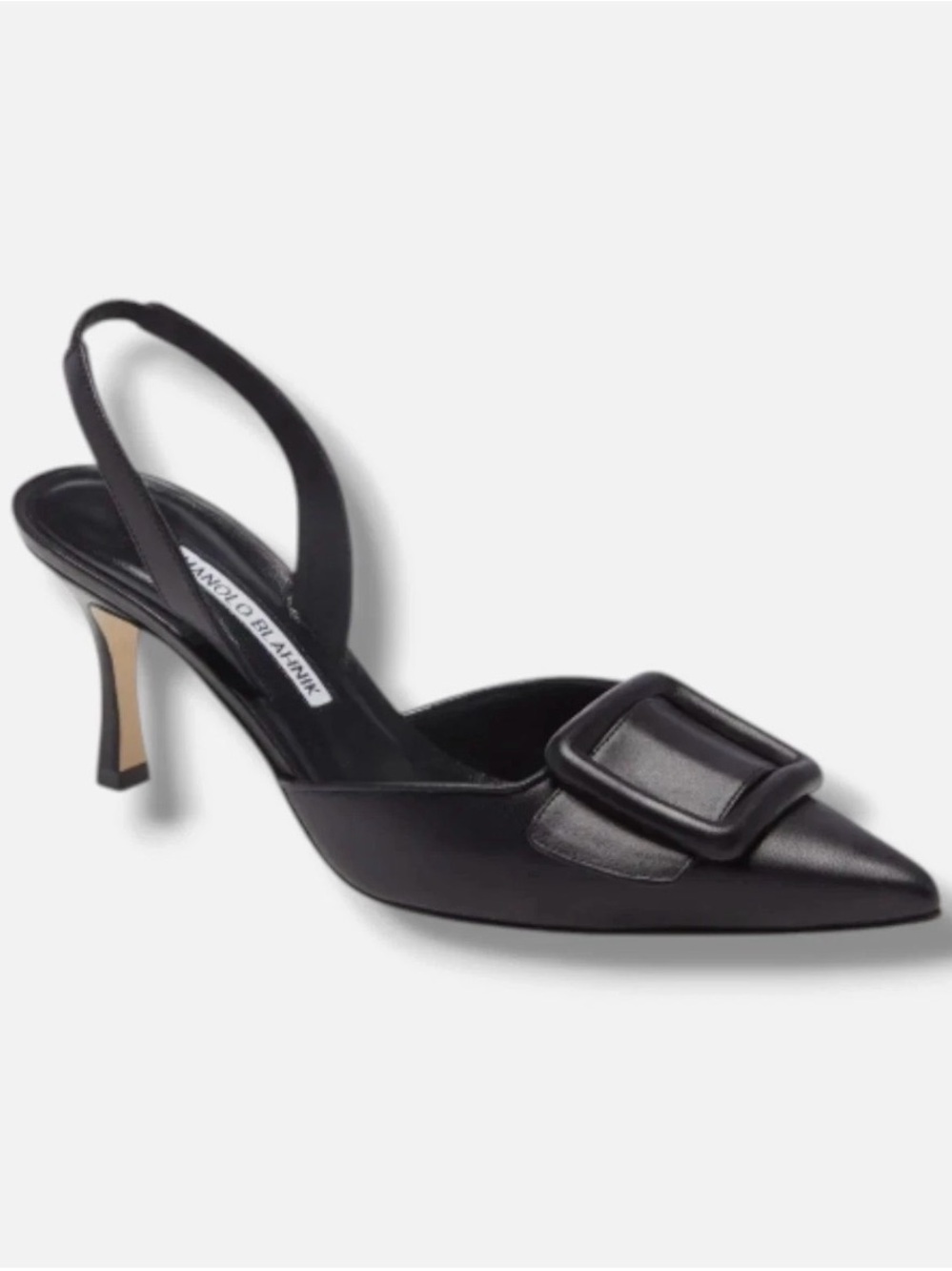 Manolo Blahnik Maysli Buckle Slingback Pointed Toe Pump